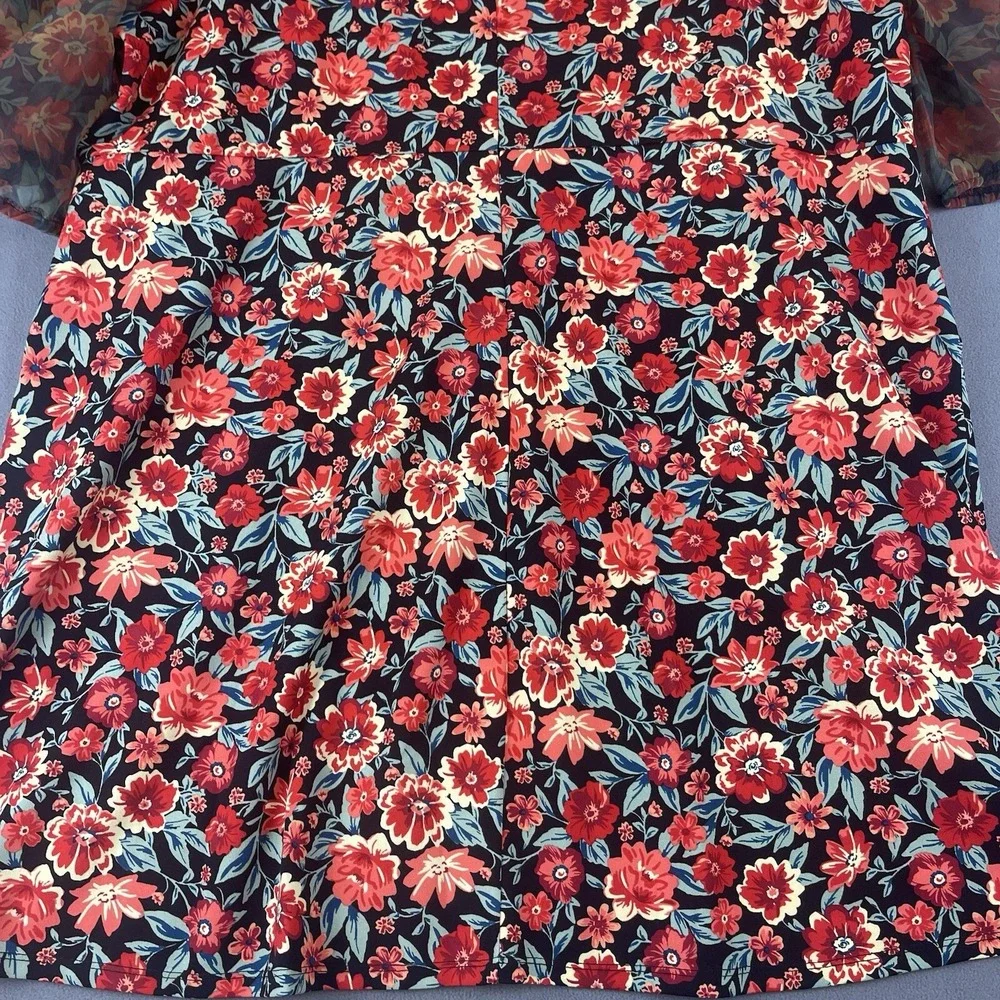 Torrid Mini Scuba‎ Crepe Organza High Neck Puff Sleeve Dress Women Size 26